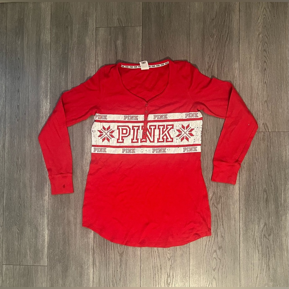 PINK Victoria’s Secret Red Pijama Top